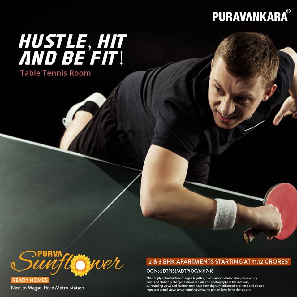 Hustle, hit and be fit by playing table tennis at Purva Sunflower in Bangalore Update